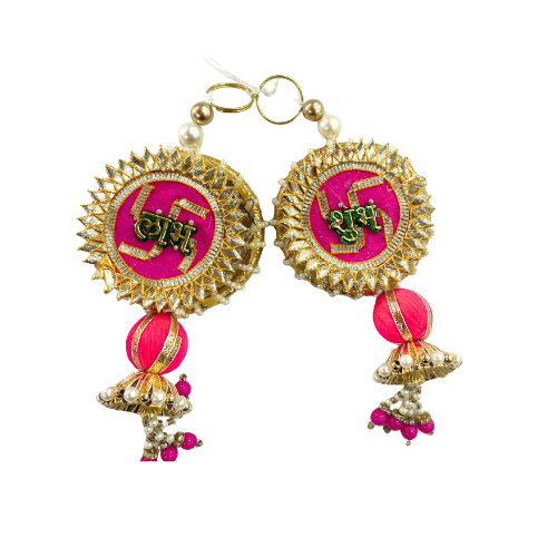 Set of shubh labh hanging bandani design