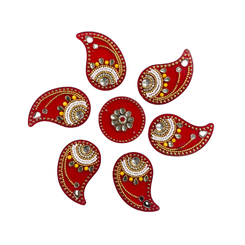 Fancy exclusive reusable Rangoli beaded perspex