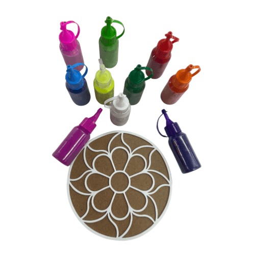 Pack of 10 glitter karoti rangoli powder excl rangoli board
