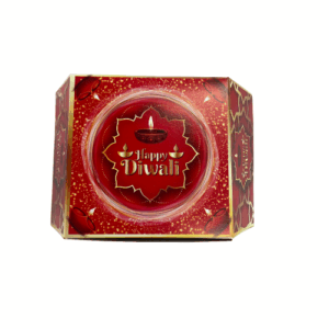 Pack of 10 red fancy Happy Diwali diya designed boxes for goodies and sweetmeats