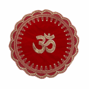 Round  Red Aum Mataji cloth/Arlington cloth